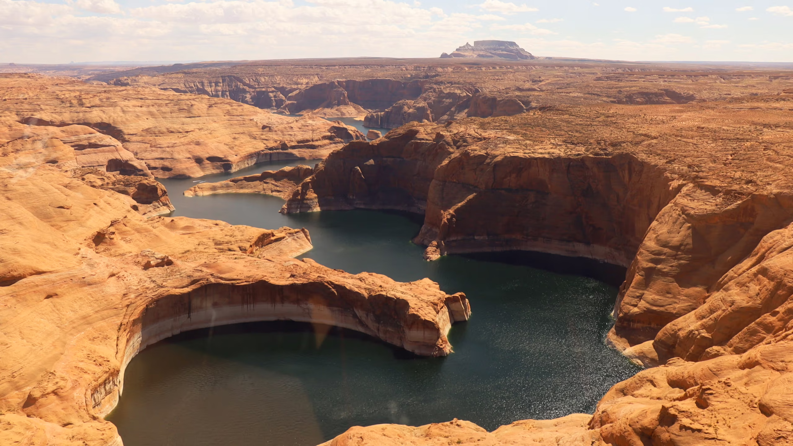 Aerial view of Horseshoe Bend near Lake Powell and Glen Canyon